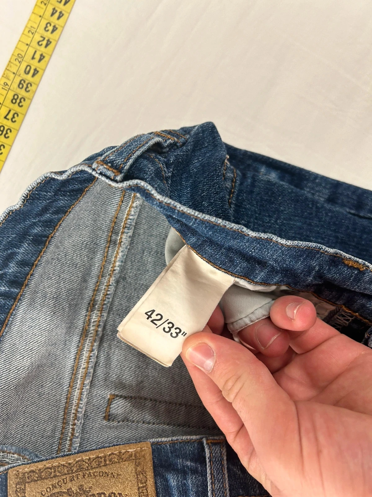 Navy blue straight cut jeans vintage retro y2k style – photo 12